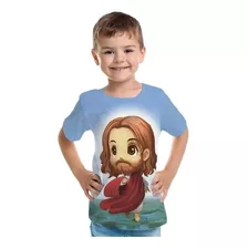 Camiseta Infantil Jesus Sobre A Água