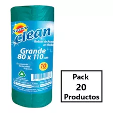 Bolsa Aseo Clean 80x110 Cm 10 Un (pack 20 Productos)