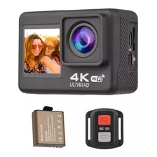 Cámara Deportiva Hd 4k Doble Pantalla + Memoria Sd 4k 128gb