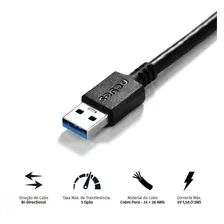 Cabo Impressora Usb A 3.0 Macho P/ Usb B 3m Qualidade Pcyes