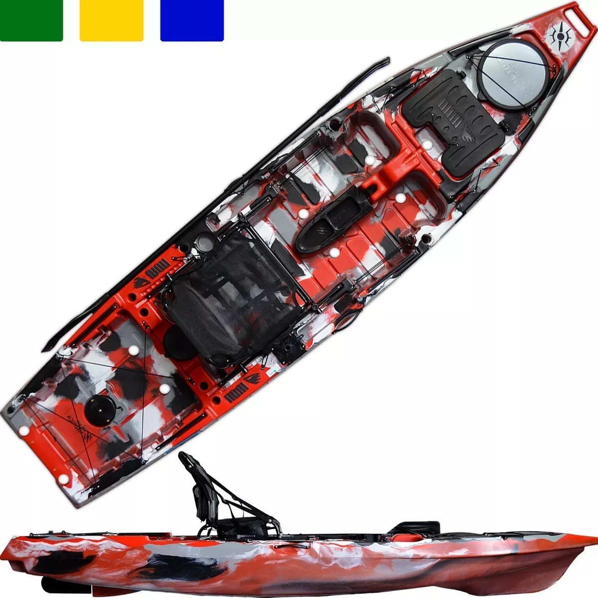 Caiaque Pesca Iron Kayak Com Leme Cadeira Remo Milha Náutica