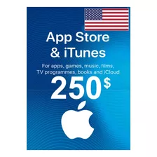 Cartão Itunes Gift Card $250 Dólares Usa iPhone/iPad/iMac
