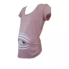 Polera Maternal Estampada Color Palo Rosa