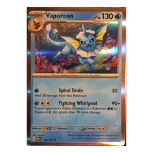 Vaporeon 134/165 151 Scarlet & Violet Carta Pokemon Tcg