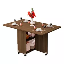 Comedor Mesa Plegable De Madera Moderno Diseño Borde Redondo