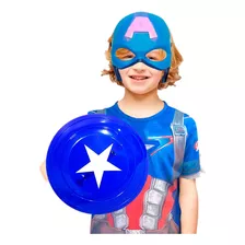 Kit Capitão América Escudo Azul + Mascara Led