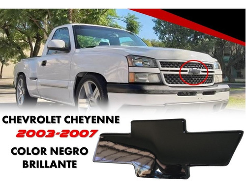 Emblema Chevrolet Cheyenne 2003-2007 Color Negro Brillante Foto 2