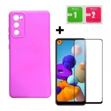 Capa Capinha Case S20 Fe + Película 3d Para Samsung S20fe Cor Roxo S20 Fe 6.5