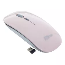 Mouse Óptico Sem Fio Recarregável - Silencioso Slim Usb 3.0 Cor Rosa/branco