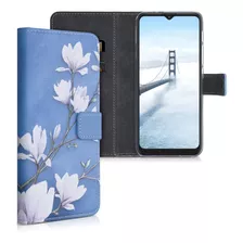 Funda Para Moto G9 Play - Celeste/flores Blancas