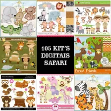 Pack Digital (105 Kits) - Safari - Frete Grátis