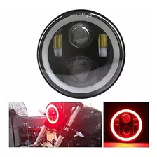 Hozan 5.75 5-3 / 4inch Negro Led Faro De Motocicleta Rojo Ha