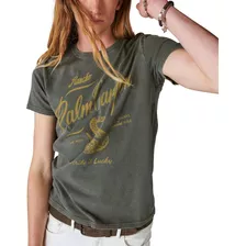 Lucky Brand Playera Gráfica Palm Canyon Para Hombre, Cuervo