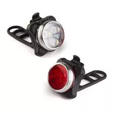 Luces Led X3 Bicicleta Mini Usb Recargables Impermeables X 2 Color Rojo/blanco