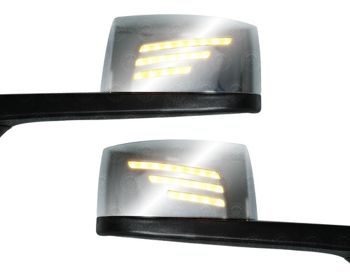 Par Espejo Para Cofre Volvo 3g Concavo Cromo Luz Led Direc Foto 9