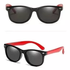 Óculos De Sol Infantil Flexível Proteção Uv400 Polarizado Cor Preto-vermelho