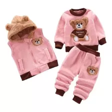 Sudadera Cold Set, Pantalón Chaleco Con Capucha Gruesa Niños