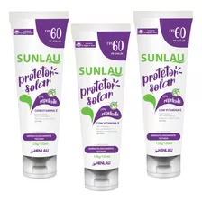 Kit 3 Protetor Bloqueador Solar Repelente Sunlau 60 Fps Uvb