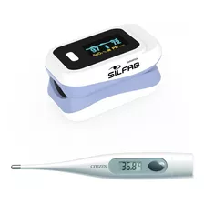 Kit: Oximetro Silfab Saturometro Digital Curva + Termometro