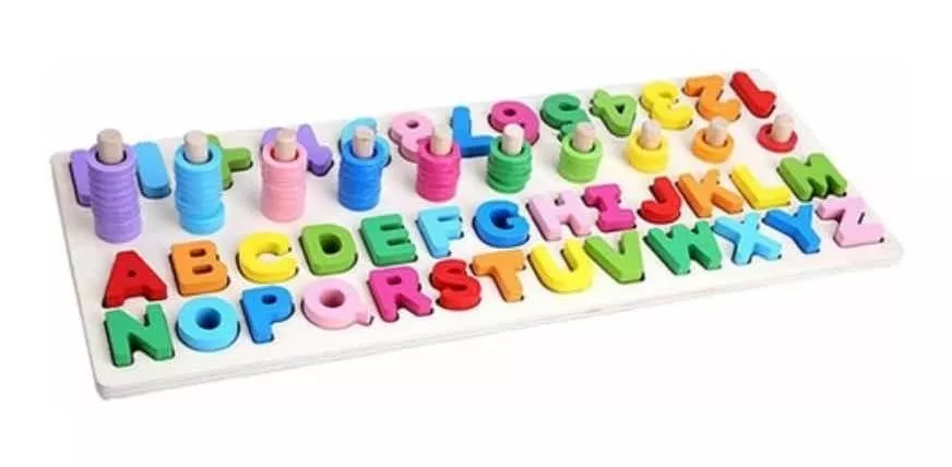 Brinquedo Educativo Tabuleiro Alfabético E Numérico 