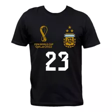 Remera Negra Argentina Simil Camiseta Jugadores Qatar 2022
