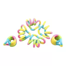 Piezas Desmontables Fidget Toy Tangle, Azul, Amarillo, Verde Y Rosa