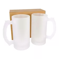 12 Caneca Vidro Chopp Jateada 475ml P/ Sublimação Importada