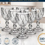 Jogo 6 Taças De Cristal 340ml Diamond Transparente Lapidado Vitrex