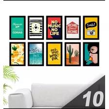 10 Quadros Decorativo 29x20 Papel Cartão + Arte Frete Grátis