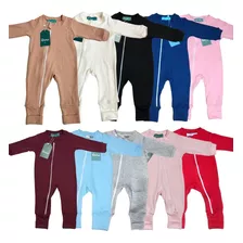 Kit 3 Macacão Infantil Vira Pé Bebê Roupa Menino Menina