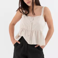 Blusa Nano Con Botones Poplin Liso Jenny #8923