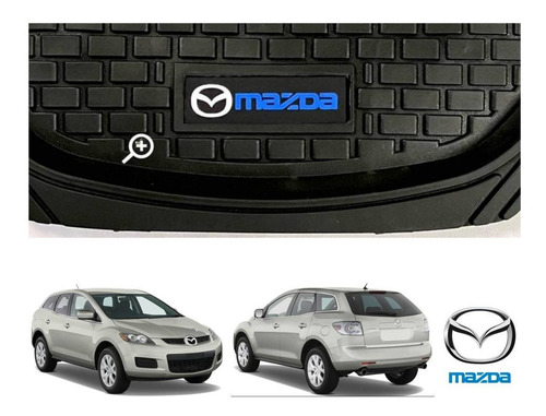 Tapetes 4pz Charola 3d Logo Mazda Cx-7 207 A 2012 Foto 4