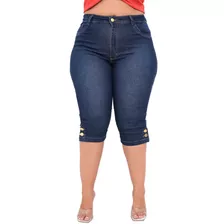 Calça Jeans Capri Feminina Plus Size Com Lycra Do 46 Ao 60