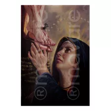Virgen Dolorosa Poster En Mica Lino 40x60cm
