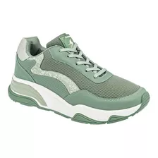 Tenis Plataforma Mujer Clasben Verde 117-028