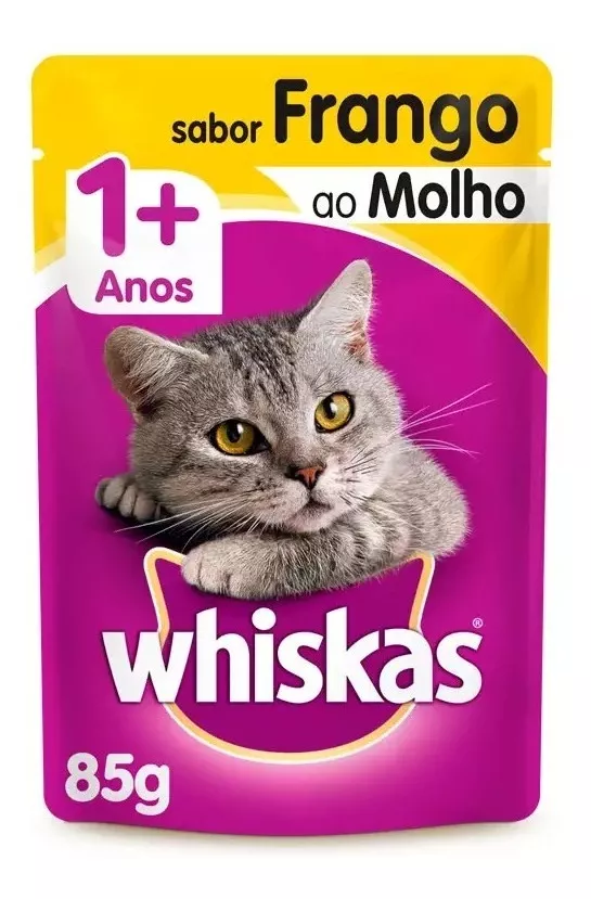 Whiskas Sachê Para Gatos Adultos Sabor Frango Ao Molho 85g