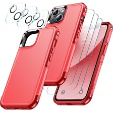 Funda Roja Para iPhone 14 Protectores Pantalla Y Camara 