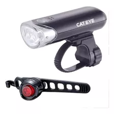 Combo Luz Cat Eye Hl-el135 Y Orb Delantera Trasera Bicicleta Color Negro