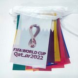 Banderin Mundial Futbol Qatar 2022 Tira 12 Banderas 5 Metros