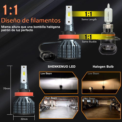 Kit De Focos H11 H9 H8 Led De Luz Alta Y Baja Para Nissan Foto 7