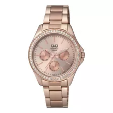 Reloj Para Mujer Q&q Fashion Ce01j010y Oro Rosa