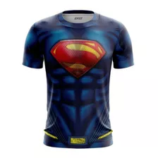 Camiseta Camisa Traje Superman Dc Liga Da Justiça 