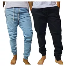 Kit 2 Calça Jogger Masculina Jeans Sarja Premium Envio Full