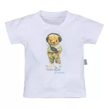 Camiseta De Menino Baby Bear Branco Estilo E Conforto