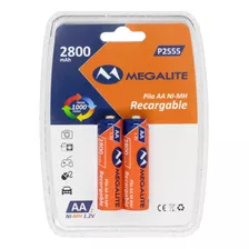 Pilas Aa Recargables Megalite 2800mah Nimh Pack X 6 Unidades