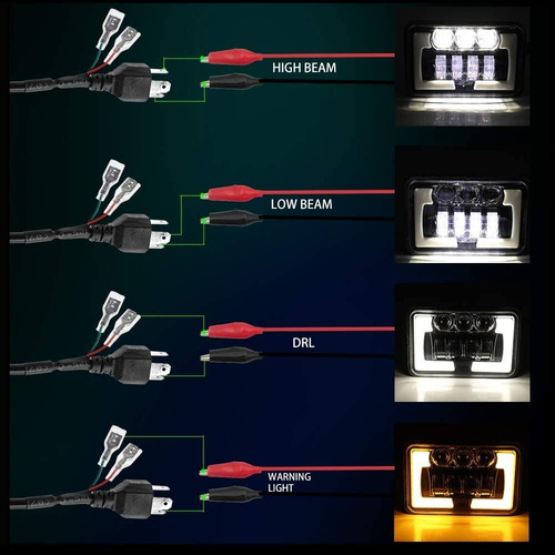 Faro Unit 4x6 Led Alta Baja Cuartos Gel 4x4 F1 Foto 4