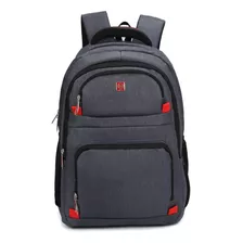 Mochila Masculina Notebook Alça Reforçada Feminina Santino Cor Cinza