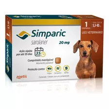 Pastilla Antiparasitario Para Pulgas Zoetis Simparic Para Perro De 5.1kg A 10kg