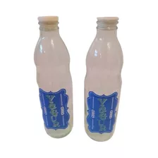 Botella De Vidrio Para Yogur 1 Litro X2 Almacen De Objetos