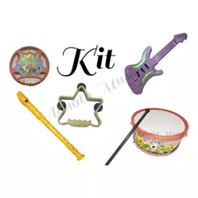 Kit Musical Infantil Com 5 Instrumentos Musicais Brinquedo